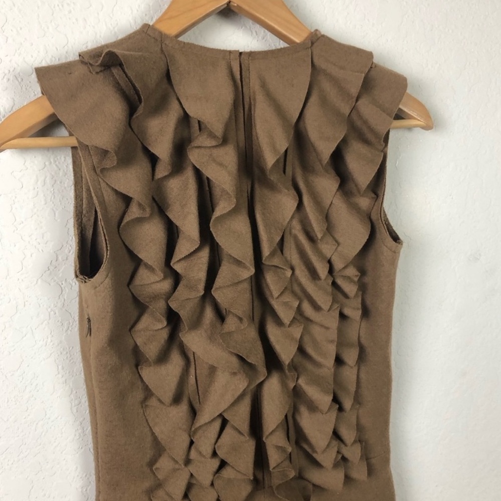 Fendi Dress Ruffle 100% Wool Sheath - Picture 6 of 11